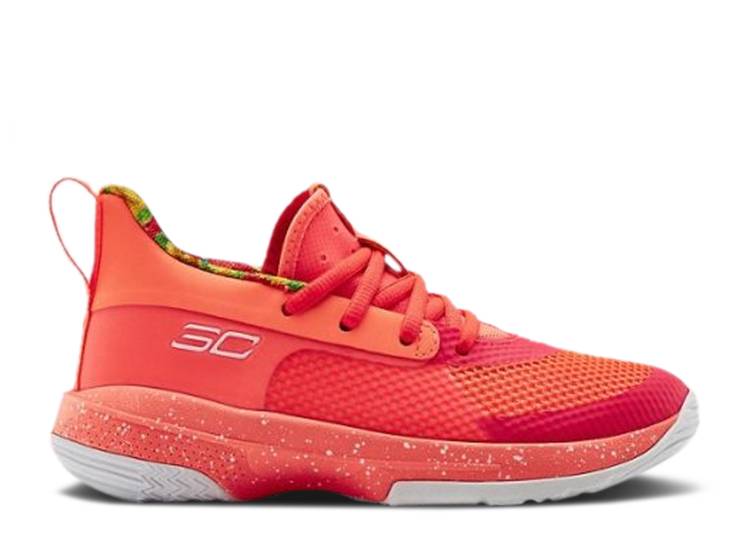 【 UNDER ARMOUR SOUR PATCH KIDS X CURRY 7 PS 'PEACH PLASMA' / PEACH PLASMA WHITE 】 カリー 白色 ホワイト アンダーアーマー ジュニア キッズ ベビー マタニティ スニーカー