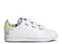 【 ADIDAS KEVIN LYONS X STAN SMITH CF J 'PLAYFUL ARTWORK' / CLOUD WHITE CLOUD WHITE CLEAR SKY 】 アディダス ケビン 白色 ホワイト スカイ スタンスミス ジュニア キッズ ベビー マタニティ スニーカー