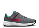 【 NIKE REVOLUTION 6 FLYEASE PS 'SMOKE GREY SIREN RED' / SMOKE GREY WASHED TEAL SIREN RED 】 レボリューション 灰色 グレー 赤 レッド ジュニア キッズ ベビー マタニティ スニーカー ナイキ