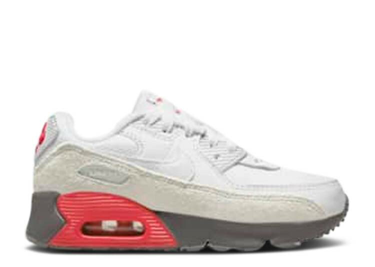 楽天スニケス【 NIKE AIR MAX 90 PS 'WHITE LIGHT SILVER FLAT PEWTER' / WHITE LIGHT SILVER FLAT PEWTER 】 マックス 銀色 シルバー 白色 ホワイト エアマックス ジュニア キッズ ベビー マタニティ スニーカー ナイキ