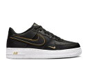 【 NIKE AIR FORCE 1 LV8 GS 'BLACK METALLIC GOLD' / BLACK BLACK METALLIC GOLD 】 黒色 ブラック ゴールド エアフォース ジュニア キッズ ベビー マタニティ スニーカー ナイキ