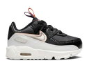 【 NIKE AIR MAX 90 LEATHER SE TD 'OFF NOIR METALLIC PEWTER' / OFF NOIR BLACK SUMMIT WHITE 】 マックス レザー 黒色 ブラック 白色 ホワイト エアマックス ベビー ナイキ