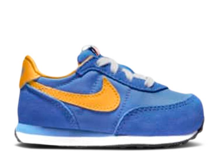 【 NIKE WAFFLE TRAINER 2 TD 'MEDIUM BLUE UNIVERSITY GOLD' / MEDIUM BLUE WHITE BLACK 】 ワッフル トレーナー 青色 ブルー 白色 ホワイト 黒色 ブラック ベビー ナイキ