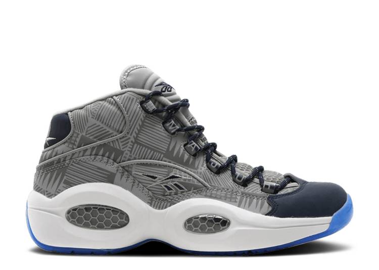 【 REEBOK MAJOR X QUESTION MID 'GEORGETOWN' / TIN GREY FAUX INDIGO WHT 】 リーボック クエスチョン ミッド 灰色 グレー 藍色 インディゴ クエスチョンミッド スニーカー メンズ