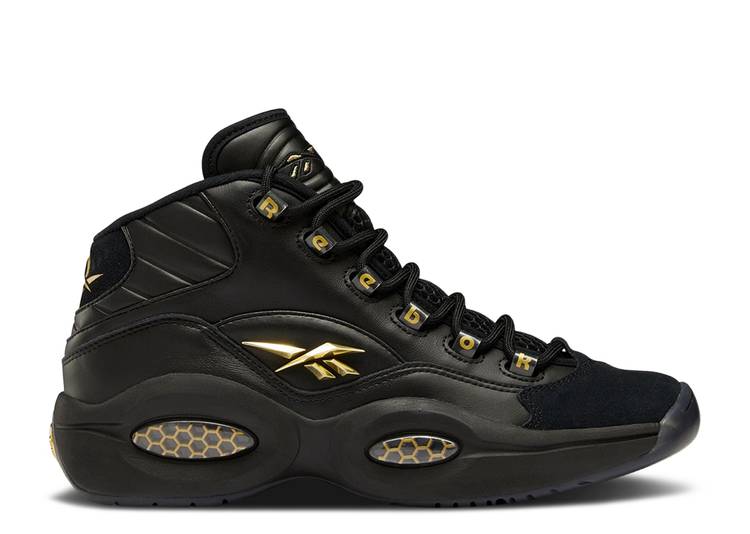 【 REEBOK QUESTION MID 'LUX' / BLACK METALLIC GOLD 】 リーボック クエスチョン ミッド 黒色 ブラック ゴールド クエスチョンミッド スニーカー メンズ