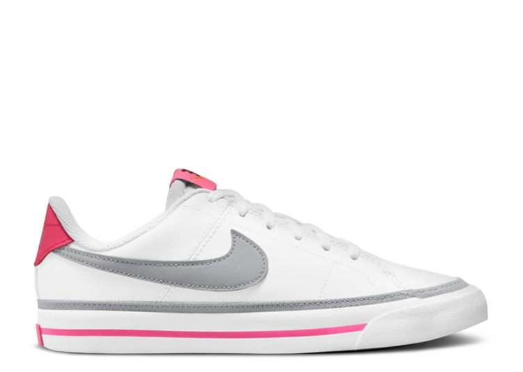 【 NIKE COURT LEGACY GS 'WHITE PINK PRIME LIGHT SMOKE GREY' / WHITE PINK PRIME KU...
