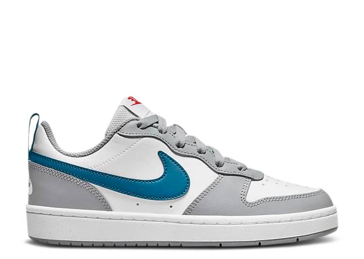 【 NIKE COURT BOROUGH LOW 2 GS 'WHITE LIGHT SMOKE GREY MARINA' / WHITE LIGHT SMOK...