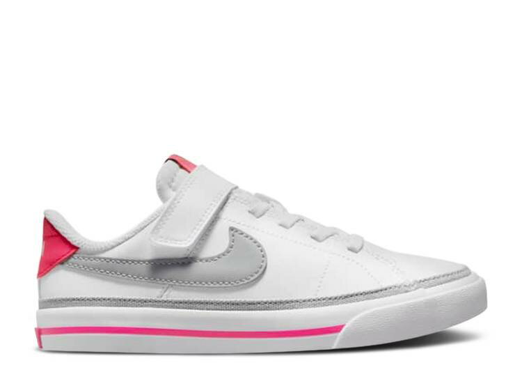 【 NIKE COURT LEGACY PS 'WHITE PINK PRIME LIGHT SMOKE GREY' / WHITE PINK PRIME KU...