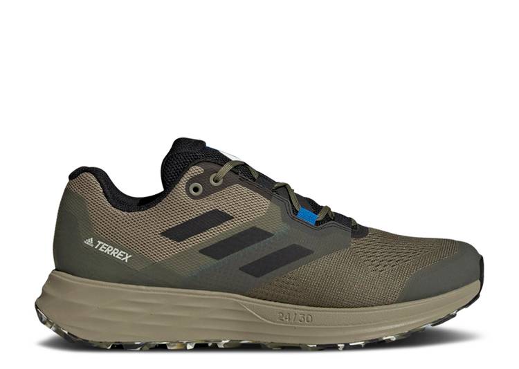 【 ADIDAS TERREX TWO FLOW 'FOCUS OLIVE' / FOCUS OLIVE CORE BLACK BLUE 】 アディダス フローレス オリーブ コア 黒色 ブラック 青色 ブルー スニーカー メンズ