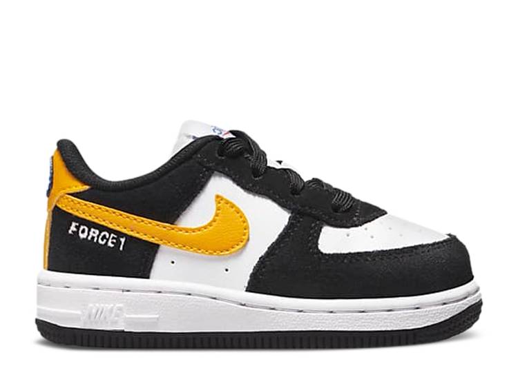 【 NIKE FORCE 1 LV8 TD 'BLACK WHITE DARK SULFUR' / BLACK WHITE BLACK DARK SULFUR 】 白色 ホワイト 黒色 ブラック ベビー ナイキ