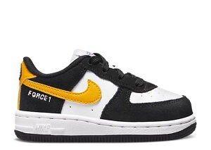 【 NIKE FORCE 1 LV8 TD 'BLACK WHITE DARK SULFUR' / BLACK WHITE BLACK DARK SULFUR 】 白色 ホワイト 黒色 ブラック ベビー ナイキ