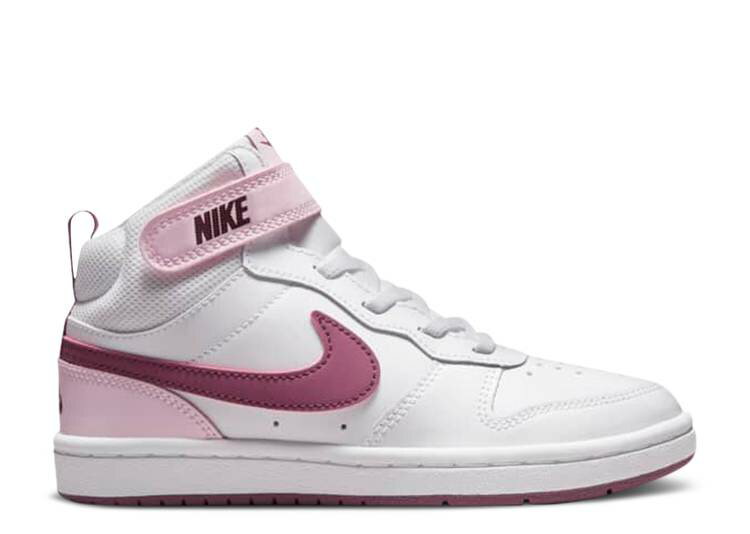  NIKE COURT BOROUGH MID 2 PSV 'PINK FOAM' / WHITE PINK FOAM DARK BEETROOT  ...