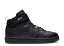 【 NIKE COURT BOROUGH MID 2 PSV 'TRIPLE BALCK' / BLACK BLACK BLACK 】 コート ミッド 黒色 ブラック コートバーロウ ジュニア キッズ ベビー マタニティ スニーカー ナイキ