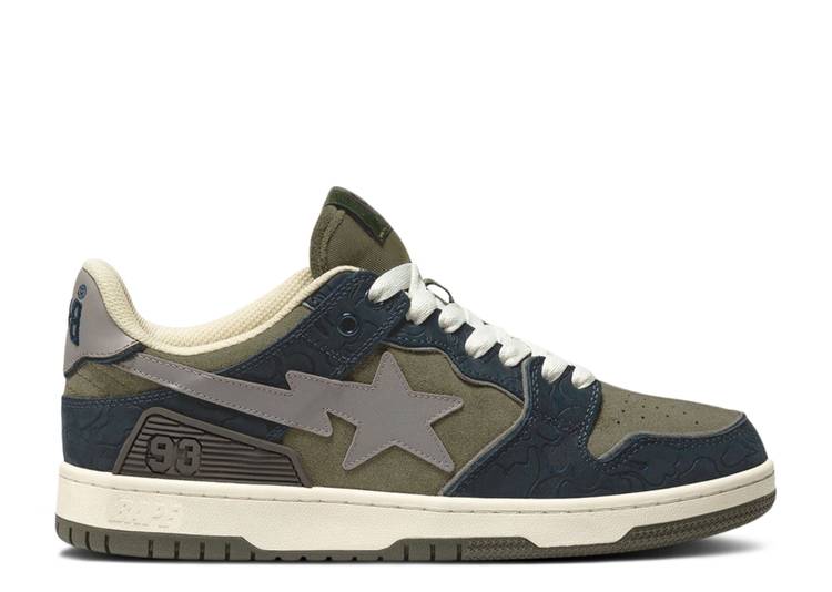 【 BAPE SK8 STA 'ARMY GREEN DARK BLUE' / ARMY GREEN DARK BLUE 】 緑 グリーン アーミー 青色 ブルー スニーカー メンズ ベイプ