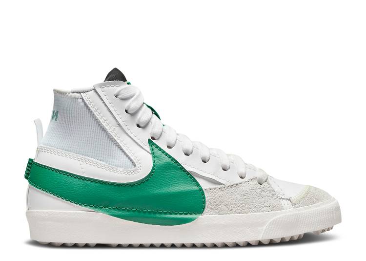 【 NIKE BLAZER MID '77 JUMBO 'SUMMIT WHITE MALACHITE' / SUMMIT WHITE BLACKENED BLUE 】 ブレイザー ミッド ジャンボ 白色 ホワイト 青色 ブルー スニーカー メンズ ナイキ