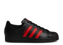 【 ADIDAS SUPERSTAR 'CORE BLACK VIVID RED' / CORE BLACK VIVID RED CORE BLACK 】 アデ...