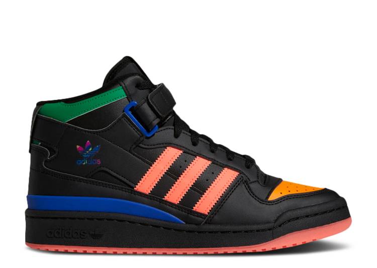 【 ADIDAS FORUM MID 'BLACK MULTI' / CORE BLACK CORE BLACK BOLD BLUE 】 アディダス フォーラム ミッド コア 黒色 ブラック 青色 ブルー スニーカー メンズ