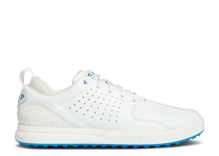 【 ADIDAS FLOPSHOT SPIKELESS 'WHITE BLUE RUSH' / CLOUD WHITE GOLD METALLIC BLUE 】 アディダス 青色 ブルー 白色 ホワイト ゴールド スニーカー メンズ