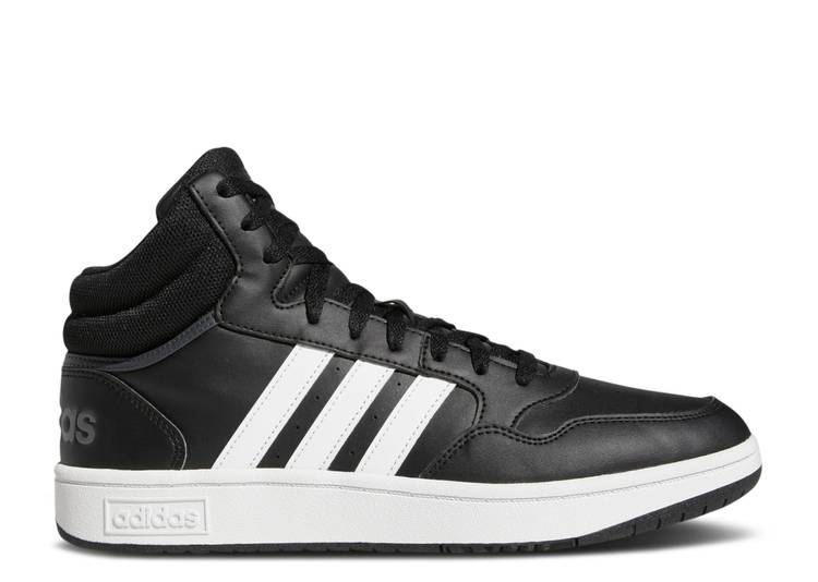 【 ADIDAS HOOPS 3.0 MID 'CORE BLACK' / CORE BLACK CLOUD WHITE GREY SIX 】 アディダス ミッド コア 黒色 ブラック 白色 ホワイト 灰色 グレー スニーカー メンズ
