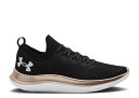 【 UNDER ARMOUR WMNS FLOW VELOCITI SE METALLIC 'BLACK GOLD' / BLACK METALLIC GOLD 】 フローレス 黒色 ブラック ゴールド アンダーアーマー スニーカー レディース