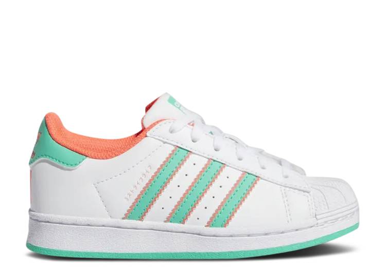  ADIDAS SUPERSTAR LITTLE KID 'WHITE HI-RES GREEN' / CLOUD WHITE HI RE...