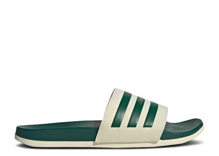 【 ADIDAS ADILETTE COMFORT SLIDE 'COLLEGIATE GREEN' / WONDER WHITE COLLEGIATE GRE...