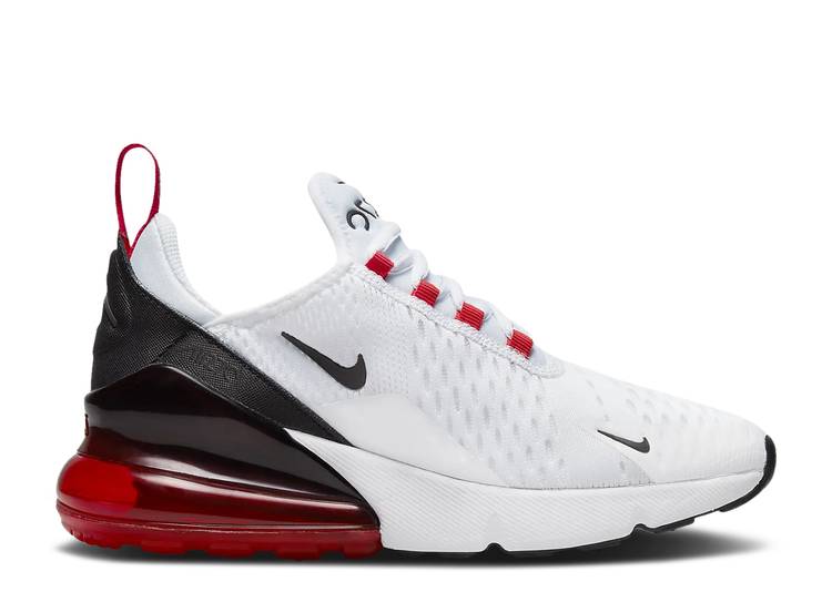 楽天スニケス【 NIKE AIR MAX 270 GS 'WHITE SIREN RED' / WHITE BLACK SIREN RED MEDIUM ASH 】 マックス 白色 ホワイト 黒色 ブラック 赤 レッド エアマックス ジュニア キッズ ベビー マタニティ スニーカー ナイキ