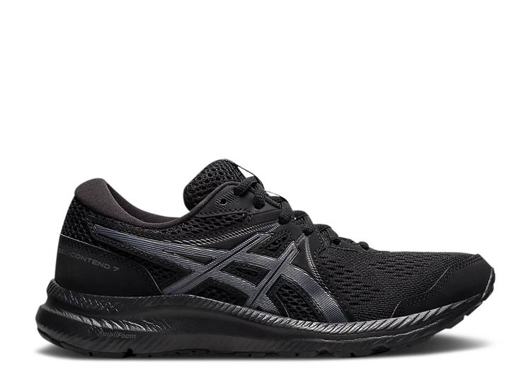 【 ASICS WMNS GEL CONTEND 7 'BLACK CARRIER GREY' / BLACK CARRIER GREY 】 黒色 ブラック 灰色 グレー スニーカー レディース アシックス