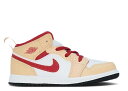 【 AIR JORDAN AIR JORDAN 1 MID TD 'LIGHT CURRY CARDINAL RED' / WHITE ONYX LIGHT CURRY WHITE 】 ナイキ ミッド カリー カーディナル 白色 ホワイト エアジョーダン ベビー