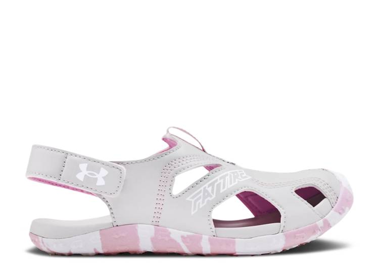 アンダーアーマー UNDER ARMOUR ディフェンダー 灰色 グレー ピンク アンダーアーマー 'PINK CAMO' ジュニア キッズ 【 PINK FAT TIRE DEFENDER SANDAL PS HALO GREY STELLAR 】