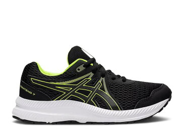 アシックス ASICS 黒色 ブラック 緑 グリーン 'BLACK GREEN' ジュニア キッズ 【 GREEN ASICS CONTEND 7 GS HAZARD BLACK 】