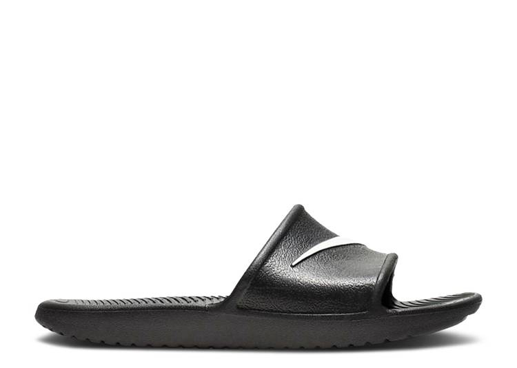 ナイキ NIKE サンダル 黒色 ブラック 白色 ホワイト 'BLACK WHITE' ジュニア キッズ 【 NIKE KAWA SLIDE GS BLACK WHITE 】