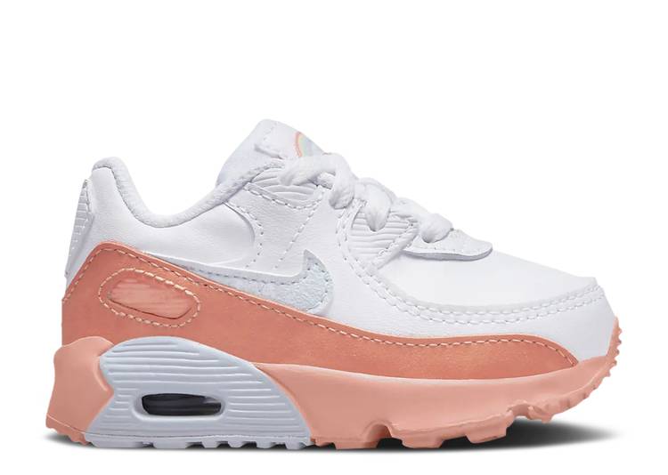 【 NIKE AIR MAX 90 LEATHER SE TD 'WHITE LIGHT MADDER ROOT' / WHITE LIGHT MADDER ROOT AURA 】 マックス レザー 白色 ホワイト オーラ エアマックス ベビー ナイキ