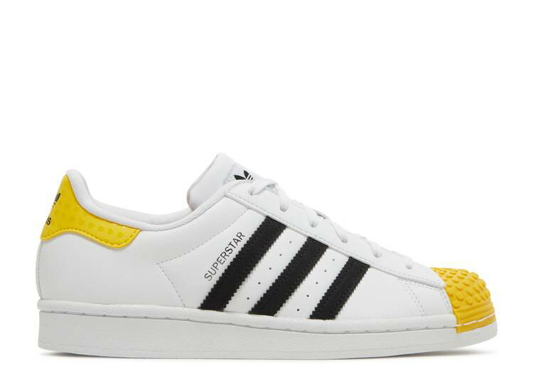 【 ADIDAS LEGO X SUPERSTAR J 039 WHITE EQT YELLOW 039 / CLOUD WHITE CORE BLACK EQT 】 アディダス スーパースター 白色 ホワイト コア 黒色 ブラック ジュニア キッズ ベビー マタニティ スニーカー