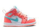 【 AIR JORDAN AIR JORDAN 1 MID TD 'CRIMSON PULSE' / CRIMSON PULSE LIGHT AQUA WHITE 】 ナイキ ミッド クリムゾン アクア 白色 ホワイト エアジョーダン ベビー