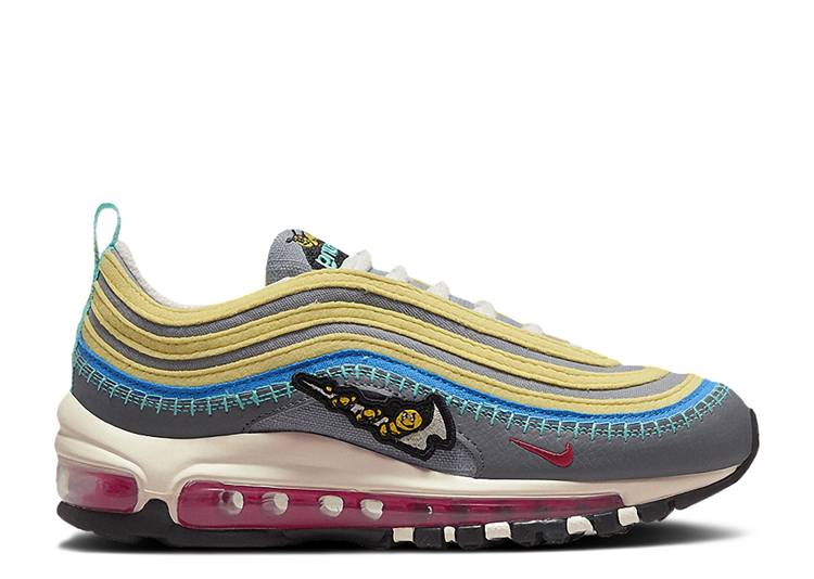  NIKE AIR MAX 97 GS 'AIR SPRUNG' / IRON GREY PARTICLE GREY CELERY  ...
