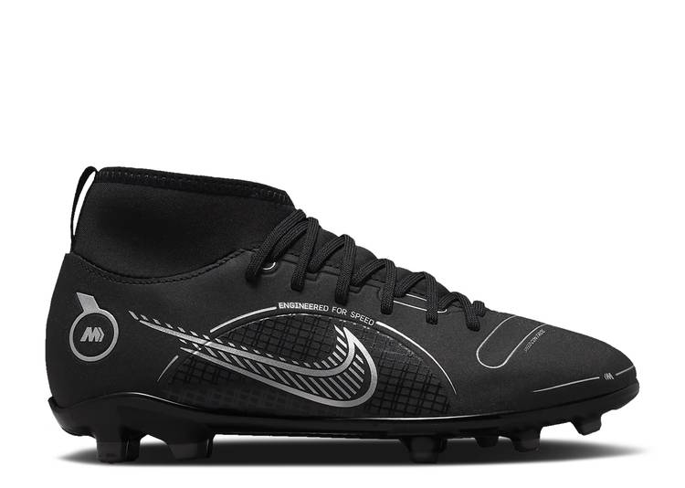 ナイキ NIKE クラブ 黒色 ブラック 銀色 シルバー 'BLACK SILVER' ジュニア キッズ 【 SILVER NIKE MERCURIAL SUPERFLY 8 CLUB MG GS METALLIC BLACK MEDIUM ASH 】