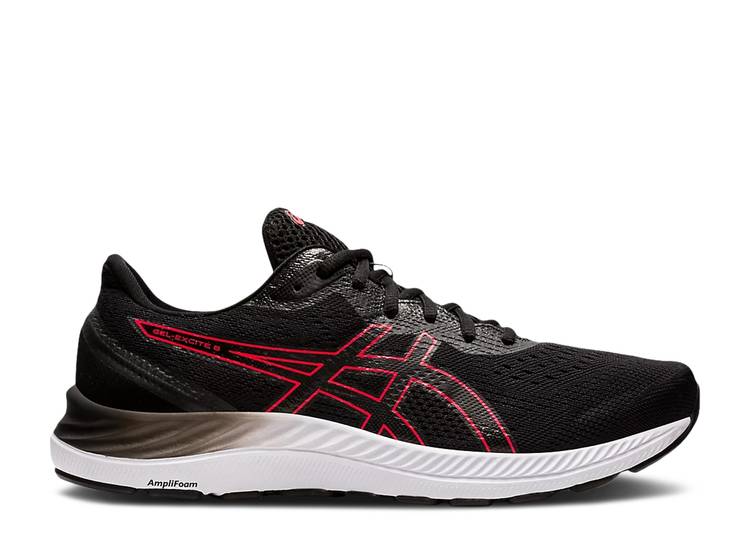 y ASICS GEL EXCITE 8 4E WIDE 'BLACK ELECTRIC RED' / BLACK ELECTRIC RED z F ubN  bh Xj[J[ Y AVbNX