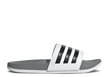 アディダス ADIDAS アディダス アディレッタ サンダル 白色 ホワイト コア 黒色 ブラック 灰色 グレー 'WHITE GREY' スニーカー メンズ 【 ADIDAS ADILETTE COMFORT SLIDE CLOUD WHITE CORE BLACK GREY THREE 】