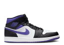 【 AIR JORDAN JORDAN 1 MID 'DARK IRIS' / WHITE BLACK COURT PURPLE 】 ナイキ ミッド 白色 ホワ...