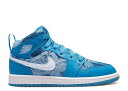 【 AIR JORDAN AIR JORDAN 1 MID PS 'WASHED DENIM' / DUTCH BLUE WHITE 】 ナイキ ミッド 青色 ブルー 白色 ホワイト エアジョーダン ジュニア キッズ ベビー マタニティ スニーカー