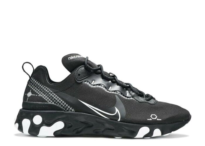 ナイキ NIKE リアクト エレメント 黒色 ブラック 白色 ホワイト 'REVERSE BLACK' スニーカー メンズ 【 NIKE REACT ELEMENT 55 SCHEMATIC BLACK WHITE 】