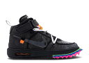 【 NIKE OFF-WHITE X AIR FORCE 1 MID 'BLACK' / BLACK CLEAR BLACK 】 オフホワイト ミッド 黒色 ブラック エアフォース スニーカー メンズ ナイキ