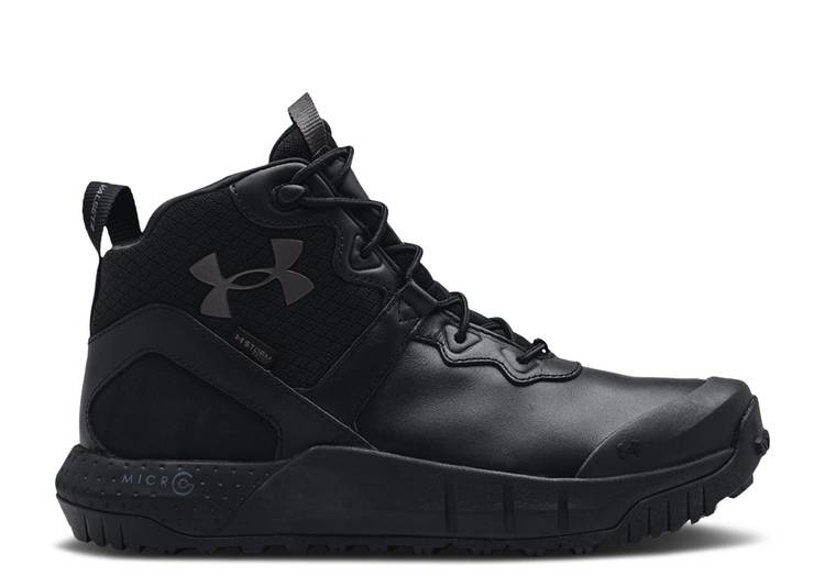 y UNDER ARMOUR MICRO G VALSETZ MID LEATHER 'BLACK JET GREY' / BLACK JET GREY z ~N ~bh U[ F ubN DF O[ A_[A[}[ Xj[J[ Y