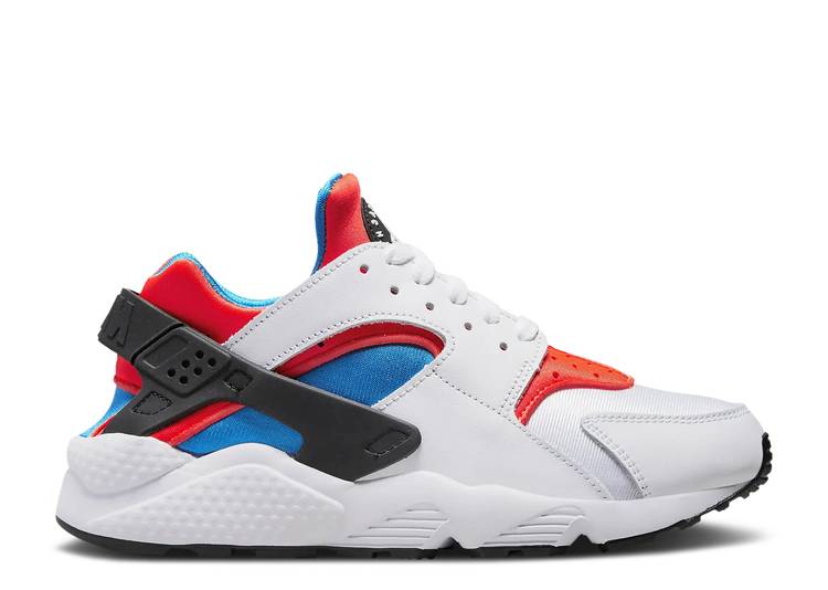 【 NIKE WMNS AIR HUARACHE 'WHITE BRIGHT CRIMSON' / WHITE BRIGHT CRIMSON PHOTO BLUE 】 ハラチ 白色 ホワイト クリムゾン 青色 ブルー スニーカー レディース ナイキ