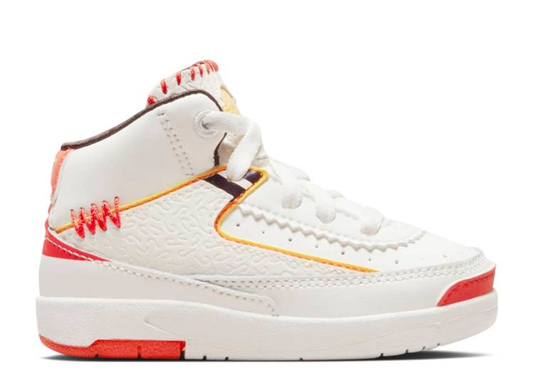 楽天スニケス【 AIR JORDAN MAISON CHâTEAU ROUGE X JORDAN 2 TD 'UNITED YOUTH INTERNATIONAL' / SAIL CITRON PULSE ORANGE 】 ナイキ 子供用 橙 オレンジ エアジョーダン ベビー