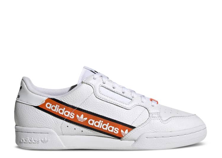 アディダス ADIDAS アディダス ストライプ 白色 ホワイト コア 黒色 ブラック 橙 オレンジ 'WORDMARK ORANGE' スニーカー メンズ 【 STRIPE ORANGE ADIDAS CONTINENTAL 80 SIDE WHITE CLOUD CORE BLACK 】