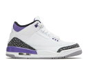 【 AIR JORDAN AIR JORDAN 3 RETRO GS 'DARK IRIS' / WHITE BLACK DARK IRIS CEMENT 】 