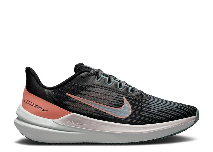 【 NIKE WMNS AIR WINFLO 9 'BLACK LIGHT MADDER ROOT' / BLACK AVIATOR GREY VENICE LIGHT 】 黒色 ブラック 灰色 グレー スニーカー レディース ナイキ