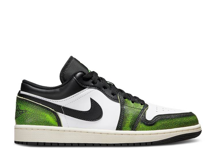  AIR JORDAN JORDAN 1 LOW SE GS 'WEAR-AWAY - ELECTRIC GREEN' / BLACK E...